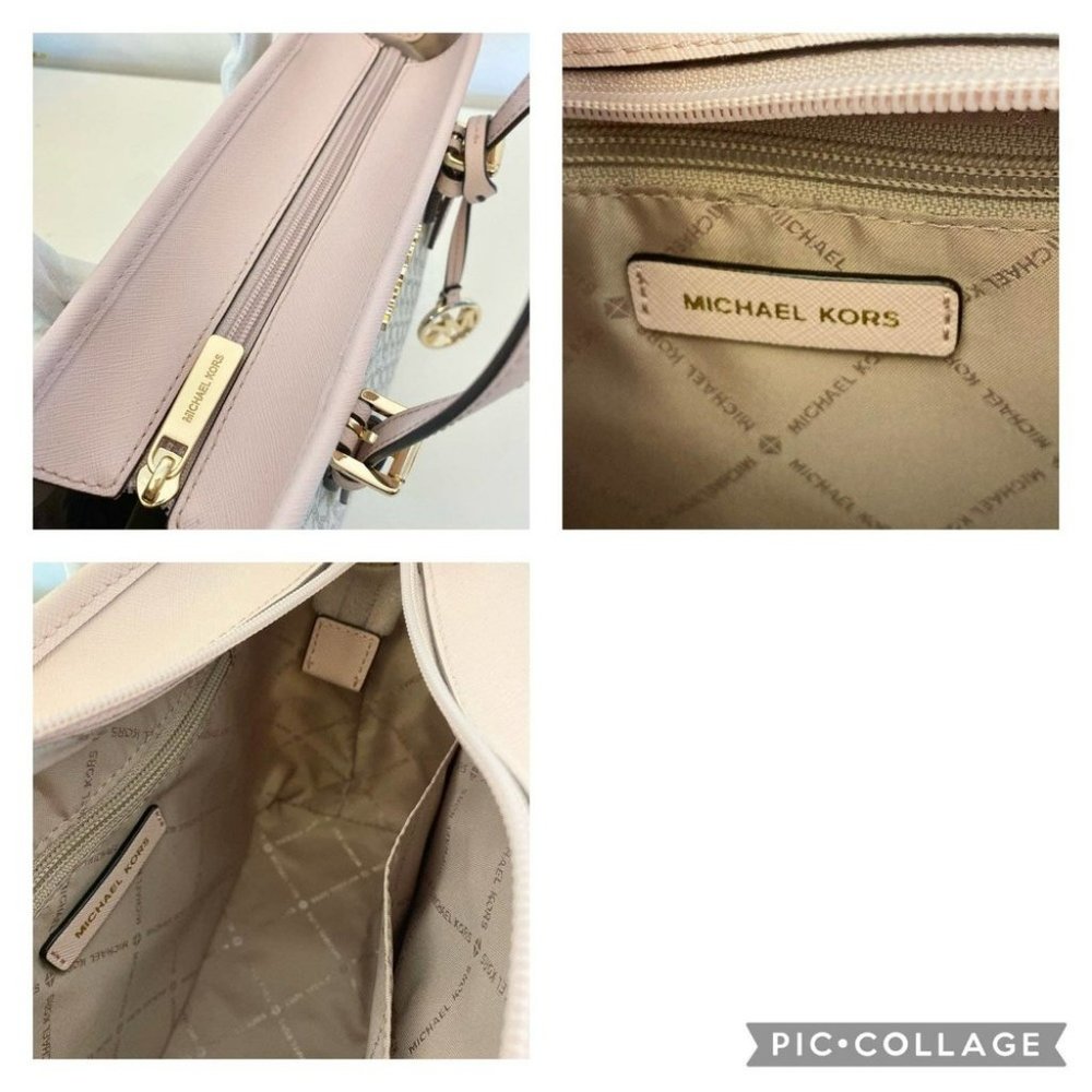 Michael Kors Purse Jet Set Travel XS Carryall Tote Top Zip vanilla signature - Picture 7 of 9